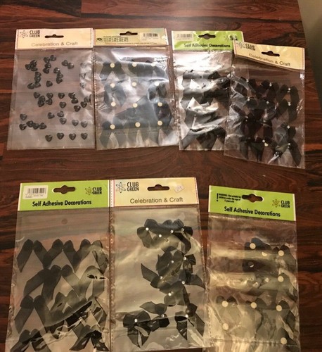 Job lot black bows hearts - job,