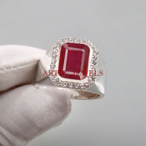 Heated ruby gemstone with 925 - gemstone,
