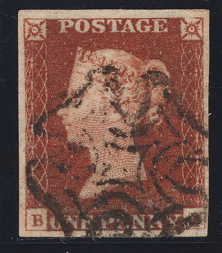 1841 penny red spec - penny, plate
