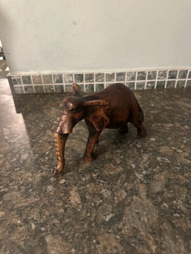 Hand carved wooden elephant - wooden,