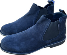 Lambretta Mens Classic Chelsea Suede  Ankle Boots Navy uk 9 New