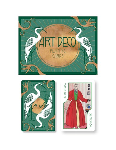 Art deco playing cards - art, by