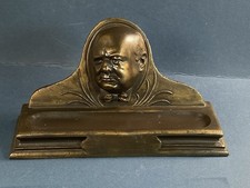 Heritage Sculptures - Sir Winston Churchill Cold Cast Bronze Desk Pen Tray