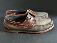 Sterling & Hunt Nubuck Leather Boat Deck Shoes UK Size 8 Classic Two Tone Brown