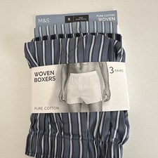 M&S 3 Pure Cotton Woven Boxers