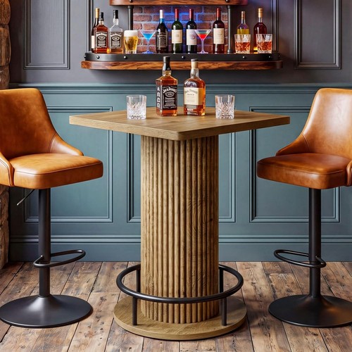 Square bar table - square, wooden