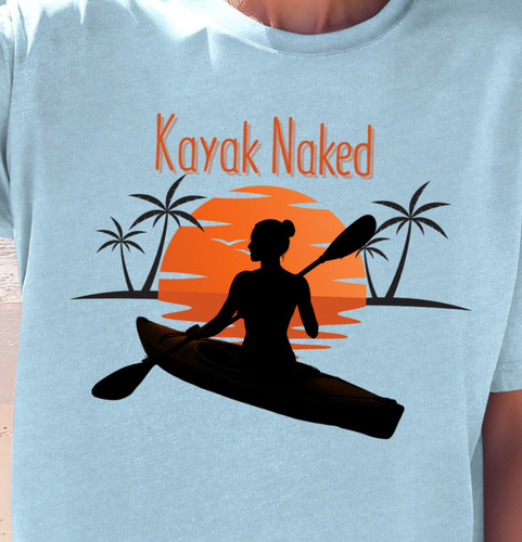 Kayak naked silhouette - naked, sunset