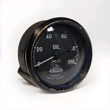 Vintage JAEGER Oil Pressure Gauge 0-100 lbs for Classic British Car Dashboard