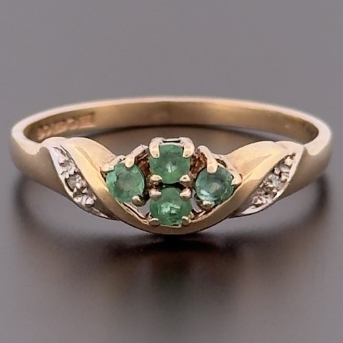 9ct yellow gold emerald - gold,
