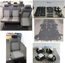 VW Transporter Rear seats T5 03-09 T6 2nd 3rd row Grey cloth + carpet Seatbelts