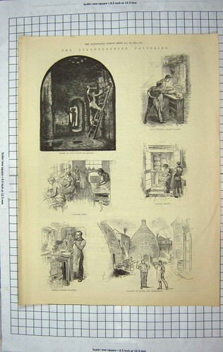 Old antique print 1884 - old,