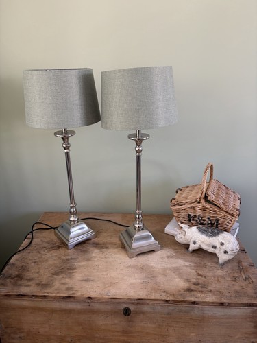 Tall metal polished side - , table
