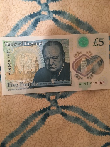 Five pound note aj47 early - pound,