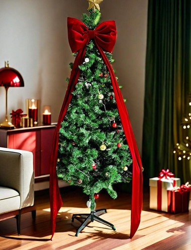 Large satin christmas tree - satin,