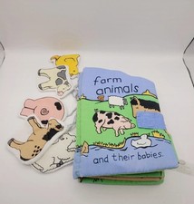 Vintage Boots Baby Soft Toy Cloth Fabric Farm Animals And Baby Book