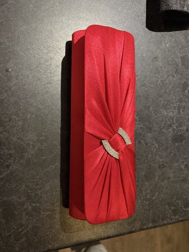 Lovely red diamonte clutch bag - clutch,