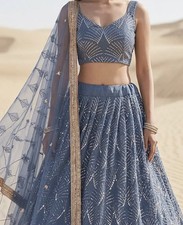 Blue Net Lehenga Choli Set