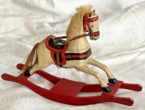 Vintage wooden rocking horse - wooden,