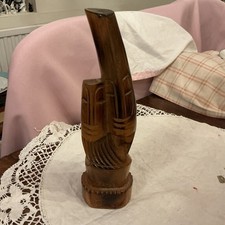 Vintage Fiji Handcrafted treated Wood Dual Mask Young Lovers Couple