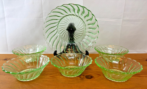 Art deco bagley green - bagley, glass