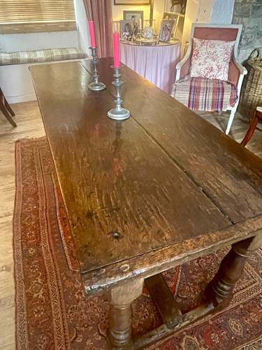 Antique c17 oak refectory - antique,