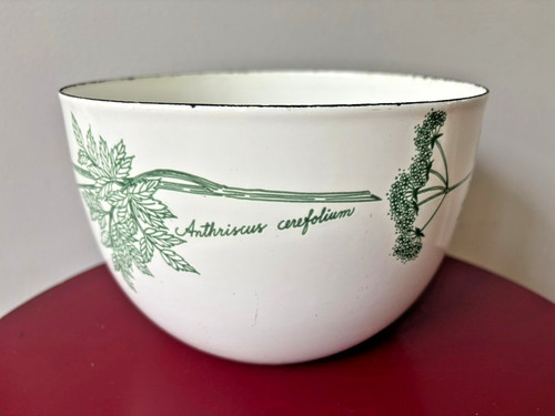 Vtg white enamel - enamel, bowl