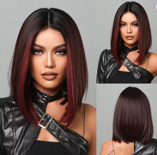 Short straight bob wig with - short,