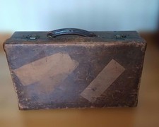 Vintage leather trunk - vintage,