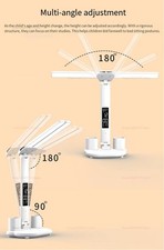 LED Reading Desk Lamp Dimmable USB Double Head Foldable Table Night Light White