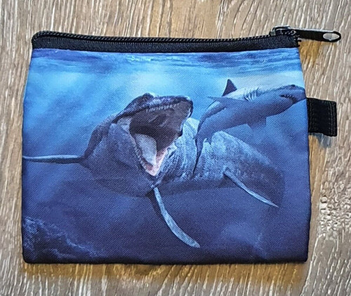 Mosasaur and shark coin - mosasaur,