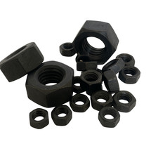 HEX FULL NUTS GRADE 10 HIGH TENSILE SELF COLOUR BLACK M4 M5 M6 M7 M8 M10 - M30
