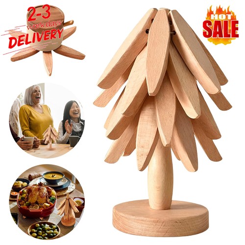 Wooden hot pad set - wooden,