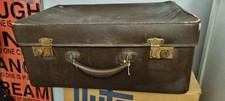 Antique Leather Suitcase Brass