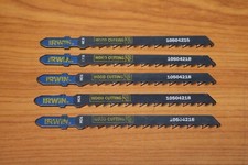 Irwin 10504218 HCS Jigsaw Blades Wood Cutting Pk of 5 T144D T Top Bosch fitting