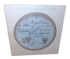 Highland Cow Wooden Wall Clock, Animals, Kitchen, Office, Home LP75377