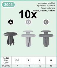 10x Plastic Trim Clips Wheel