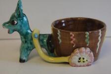 A LOVELY ITALIAN ART POTTERY DONKEY AND CART MINI PLANTER.