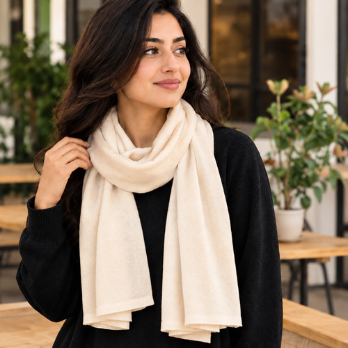 Women cotton hijab scarf - hijab, beige