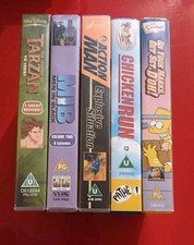 5 Kids Mixed Bundle VHS Simpsons Action Man Men In Black Tarzan Videos TESTED