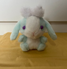 Blue Loppy Bunny Rabbit Purple Eyes Keychain Soft Toy Plush 5" Amufun Amuse Cute