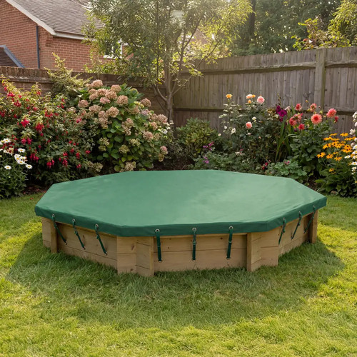 Wooden sandpit 6ft octagonal - -,
