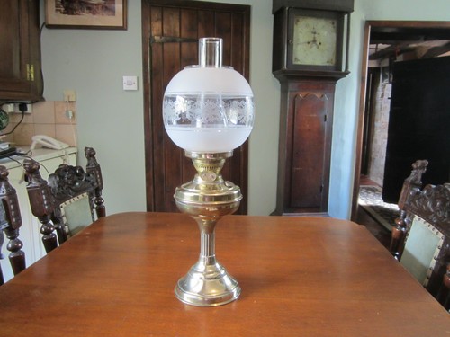 Vintage brass oil lamp - vintage,