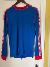 Helly Hansen mens base layer, long sleeves, size large, blue and red