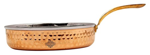 Steel copper fry tadka pan - steel,