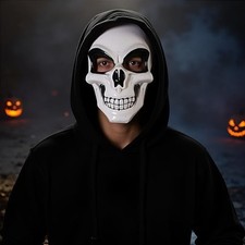 Adults White Skeleton Mask Skull Face Halloween Scary Horror Party Fancy Dress 