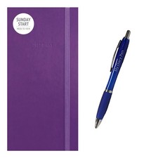 Sunday Start Purple Soft Touch Slim Diary 2026 + EXCLUSIVE LIMITED EDITION PEN
