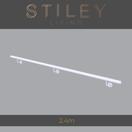 Matt white stair handrail wall - white,