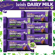 6 GENUINE IRISH CADBURY DAIRY MILK MINT CRISP 54g BARS✨CHEAPEST✨BB 03/26✨£12.95✨