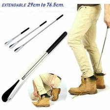 ?Long Handle Extendable Shoe Horn Metal Shoehorn Handheld Remover Telescopic UK