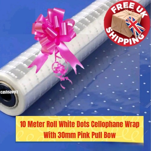 Meter roll white dots clear - 10,
